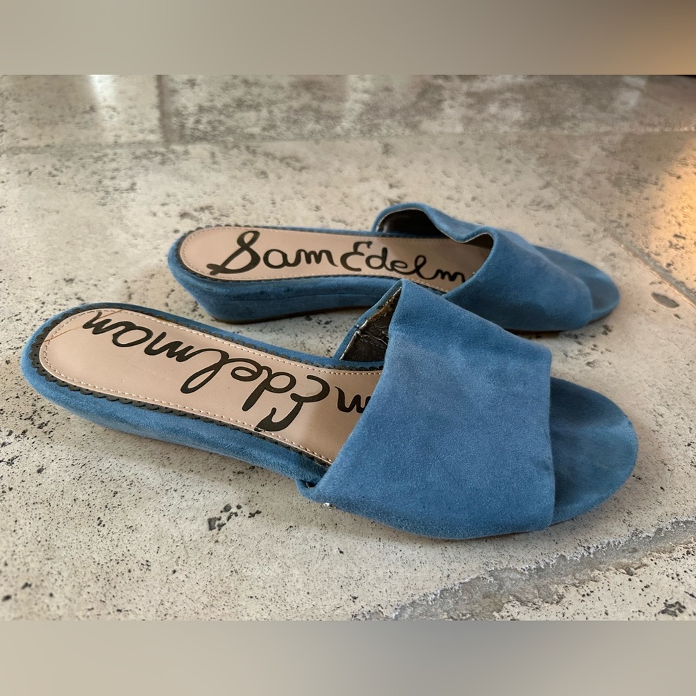 Sam Edelman Blue Suede Slide-On Shoes